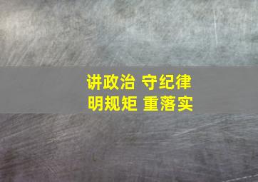 讲政治 守纪律 明规矩 重落实